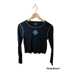 ☀️PacSun Playboy Collaboration Cropped Scalloped Hem Surfer t-shirt, women's S